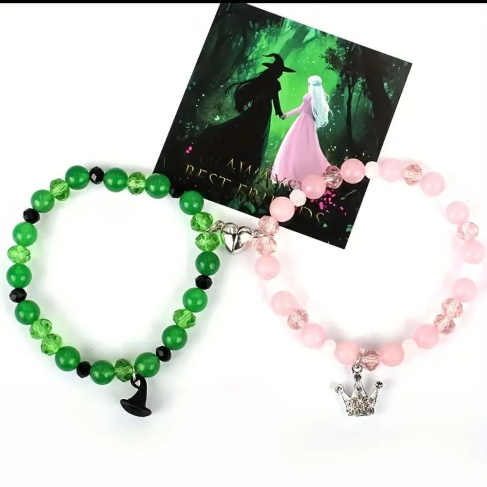 Best Friends Magnetic Wicked Inspired Evil Queen Princess Glass Bead Bracelet